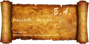 Baczkó Arion névjegykártya